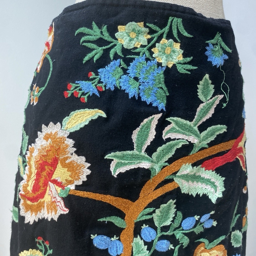Zara Jacquard Embroidered Floral Skirt Women's Size Medium Whimsy Colorful - Picture 2 of 8